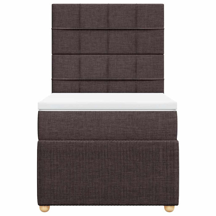 Pat box spring cu saltea, maro închis, 80x200 cm, textil WALTI