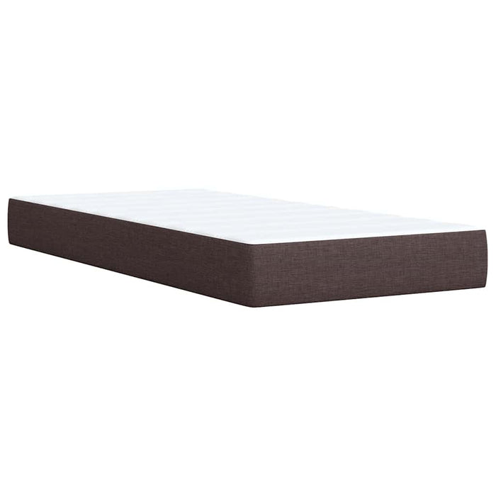 Pat box spring cu saltea, maro închis, 80x200 cm, textil WALTI