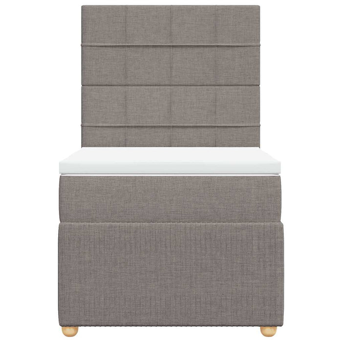 Pat box spring cu saltea, gri taupe, 80x200 cm, textil - WALTI WALTI