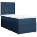 Pat box spring cu saltea, albastru, 80x200 cm, textil - WALTI WALTI