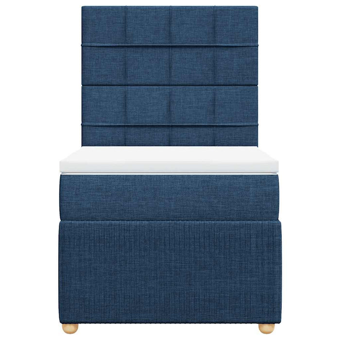 Pat box spring cu saltea, albastru, 80x200 cm, textil - WALTI WALTI