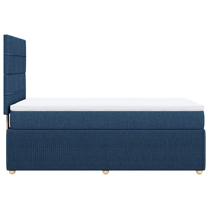 Pat box spring cu saltea, albastru, 80x200 cm, textil - WALTI WALTI