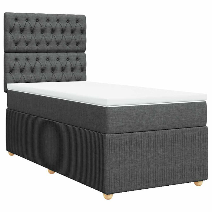 Pat box spring cu saltea, gri închis, 80x200 cm, textil - WALTI WALTI