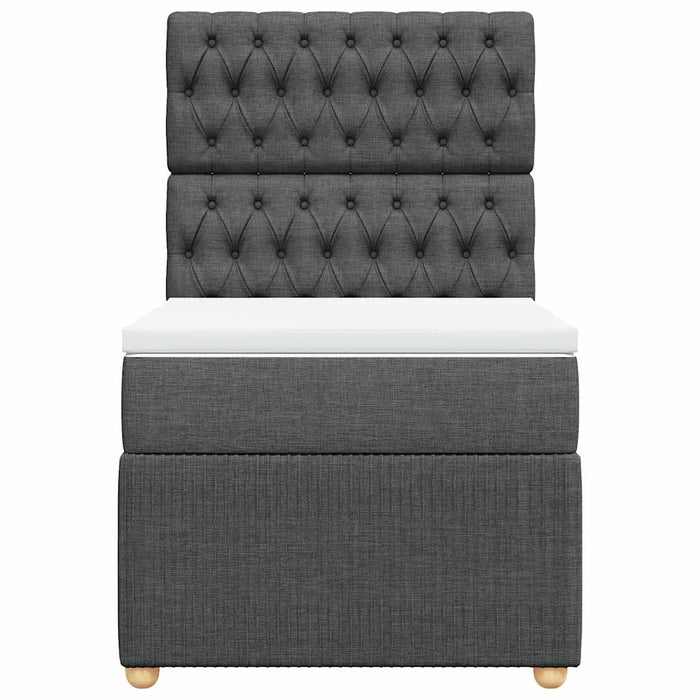 Pat box spring cu saltea, gri închis, 80x200 cm, textil - WALTI WALTI