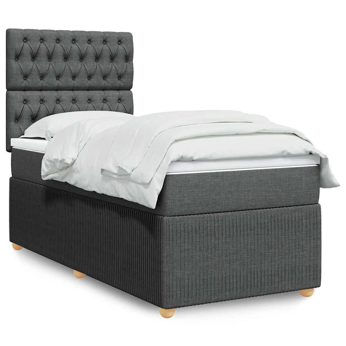 Pat box spring cu saltea, gri închis, 80x200 cm, textil - WALTI WALTI