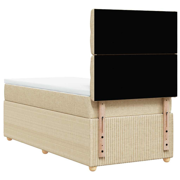 Pat box spring cu saltea, crem, 80x200 cm, textil - WALTI WALTI