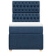 Pat box spring cu saltea, albastru, 80x200 cm, textil - WALTI WALTI