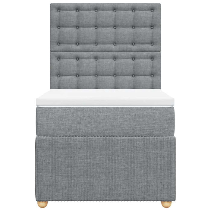 Pat continental cu saltea, gri deschis, 80x200 cm, textil WALTI