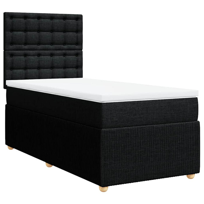 Pat box spring cu saltea, negru, 80x200 cm, textil - WALTI WALTI