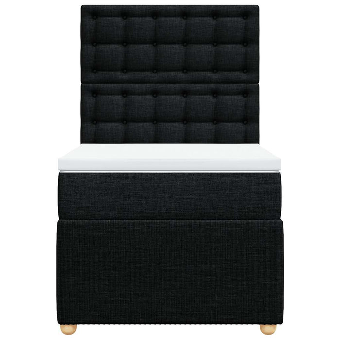 Pat box spring cu saltea, negru, 80x200 cm, textil - WALTI WALTI