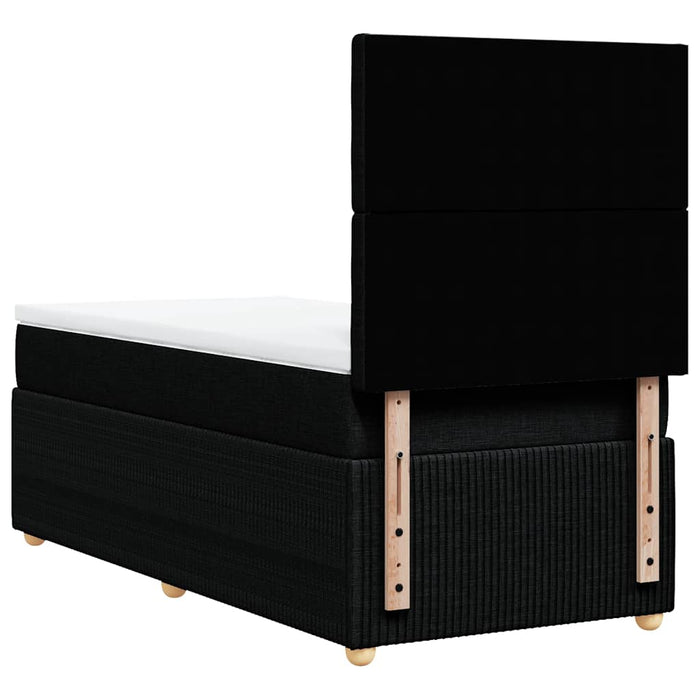Pat box spring cu saltea, negru, 80x200 cm, textil - WALTI WALTI