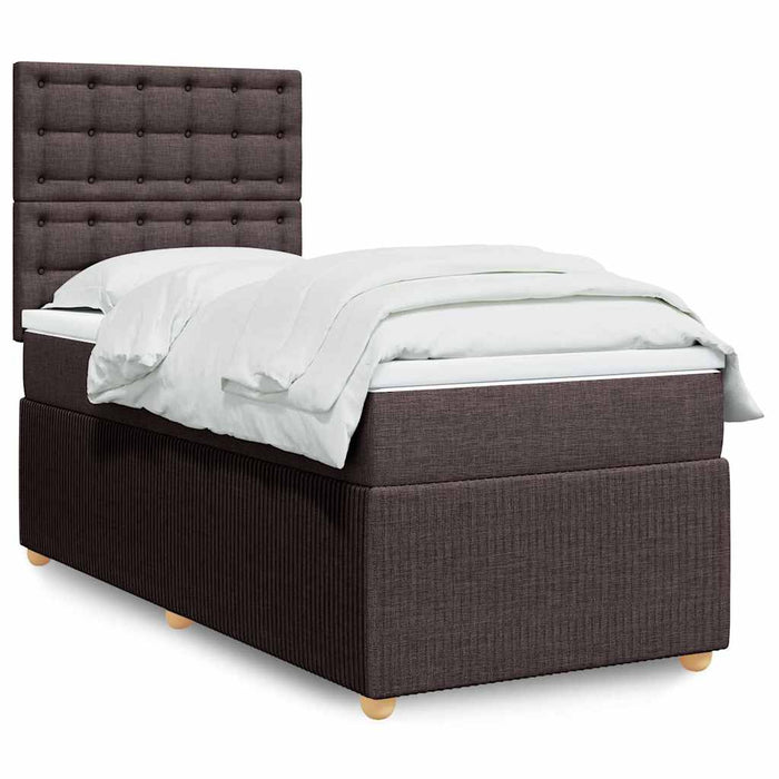 Pat box spring cu saltea, maro închis, 80x200 cm, textil - WALTI WALTI
