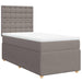 Pat box spring cu saltea, gri taupe, 80x200 cm, textil - WALTI WALTI