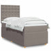 Pat box spring cu saltea, gri taupe, 80x200 cm, textil - WALTI WALTI