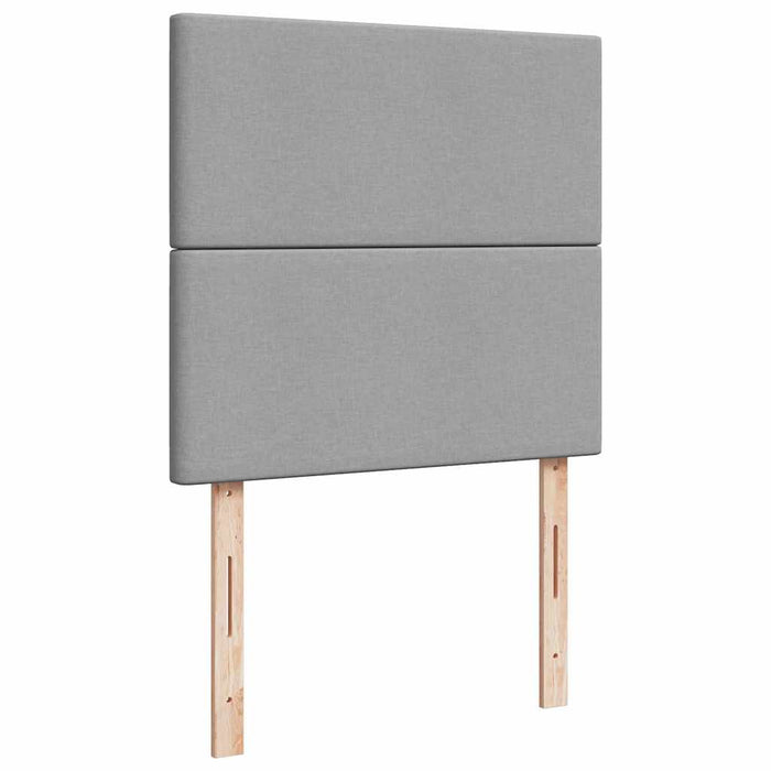 Pat box spring cu saltea, gri deschis, 90x190 cm, textil - WALTI WALTI