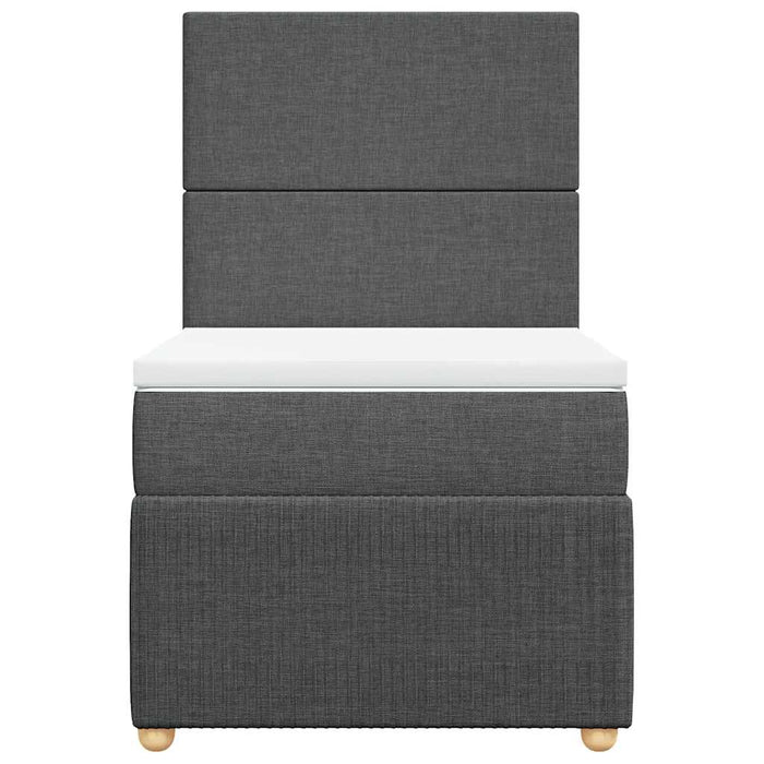 Pat box spring cu saltea, gri închis, 90x190 cm, textil - WALTI WALTI