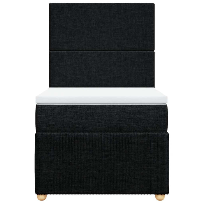 Pat box spring cu saltea, negru, 90x190 cm, textil - WALTI WALTI
