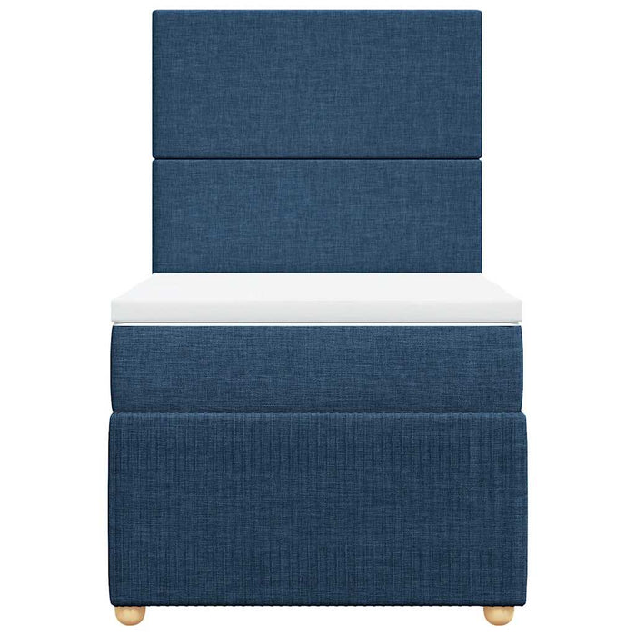 Pat box spring cu saltea, albastru, 90x190 cm, textil - WALTI WALTI