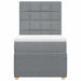 Pat box spring cu saltea, gri deschis, 90x190 cm, textil - WALTI WALTI