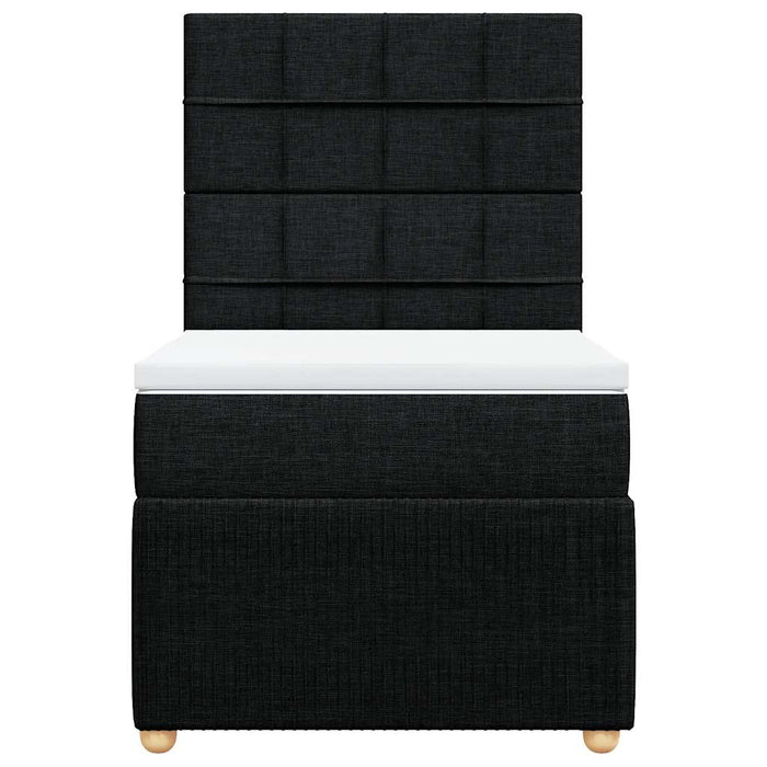 Pat box spring cu saltea, negru, 90x190 cm, textil - WALTI WALTI