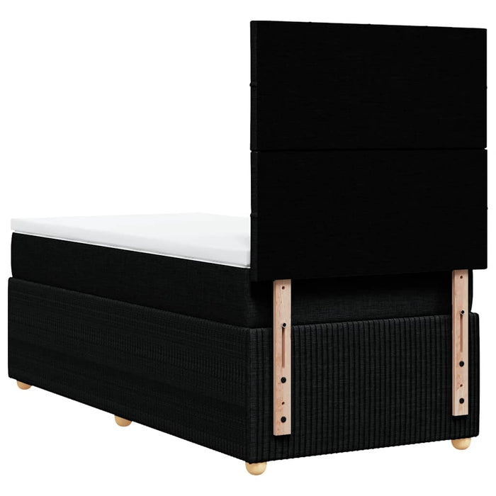 Pat box spring cu saltea, negru, 90x190 cm, textil - WALTI WALTI