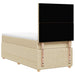 Pat box spring cu saltea, crem, 90x190 cm, textil - WALTI WALTI