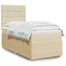 Pat box spring cu saltea, crem, 90x190 cm, textil - WALTI WALTI