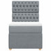 Pat box spring cu saltea, gri deschis, 90x190 cm, textil - WALTI WALTI
