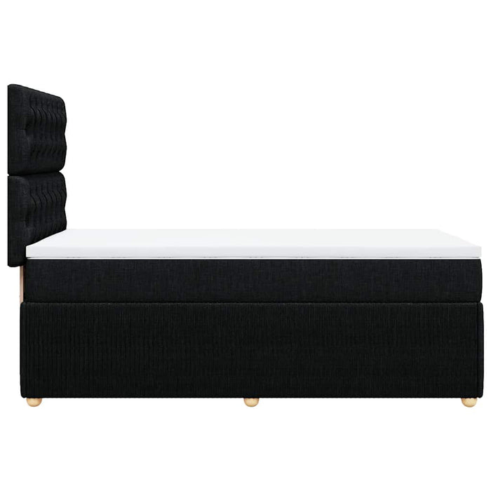 Pat box spring cu saltea, negru, 90x190 cm, textil - WALTI WALTI