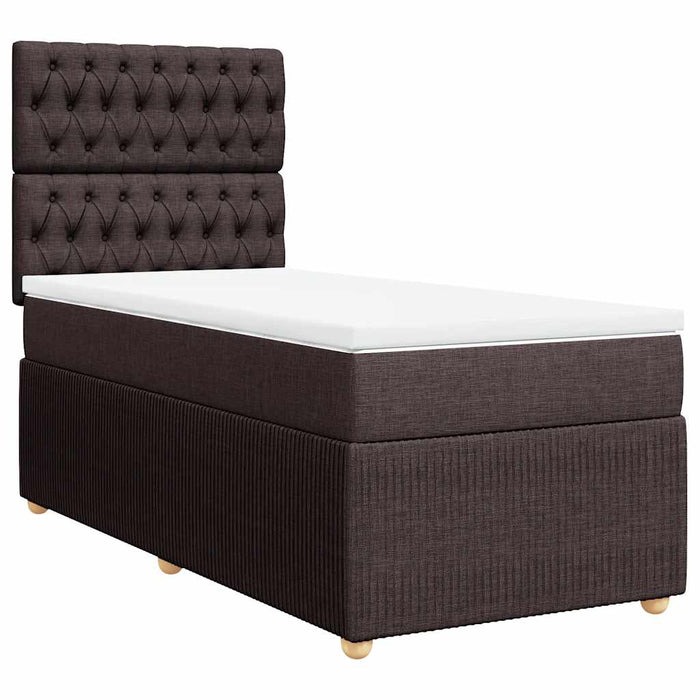 Pat box spring cu saltea, maro închis, 90x190 cm, textil - WALTI WALTI