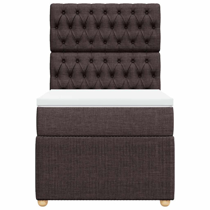 Pat box spring cu saltea, maro închis, 90x190 cm, textil - WALTI WALTI