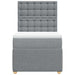 Pat box spring cu saltea, gri deschis, 90x190 cm, textil - WALTI WALTI