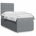 Pat box spring cu saltea, gri deschis, 90x190 cm, textil - WALTI WALTI
