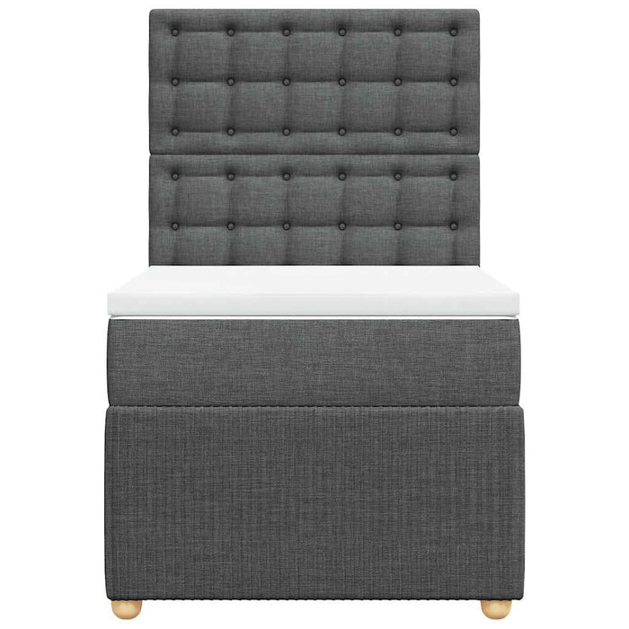 Pat box spring cu saltea, gri închis, 90x190 cm, textil - WALTI WALTI