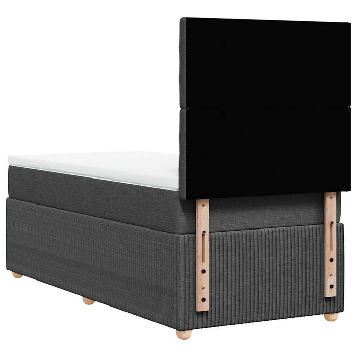 Pat box spring cu saltea, gri închis, 90x190 cm, textil - WALTI WALTI