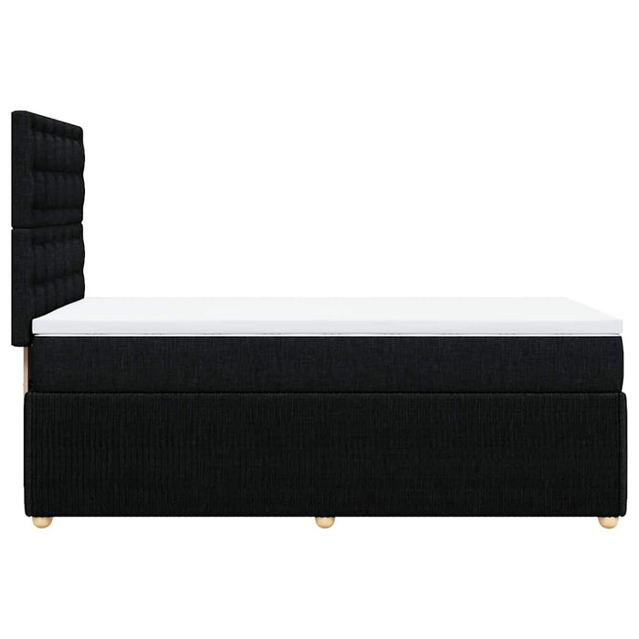 Pat box spring cu saltea, negru, 90x190 cm, textil WALTI