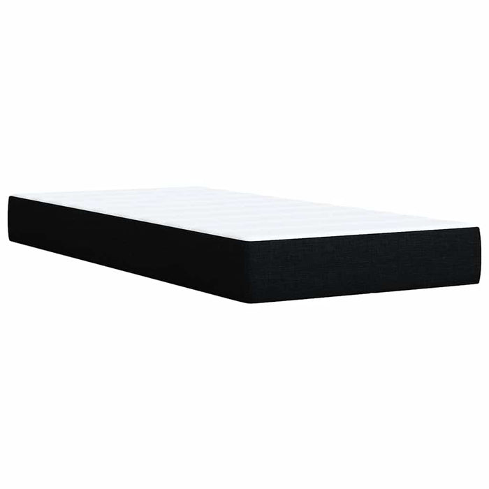 Pat box spring cu saltea, negru, 90x190 cm, textil WALTI