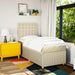Pat box spring cu saltea, crem, 90x190 cm, textil - WALTI WALTI
