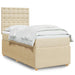 Pat box spring cu saltea, crem, 90x190 cm, textil - WALTI WALTI
