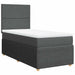Pat box spring cu saltea, gri închis, 90x200 cm, textil - WALTI WALTI