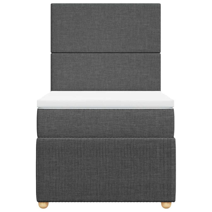 Pat box spring cu saltea, gri închis, 90x200 cm, textil - WALTI WALTI