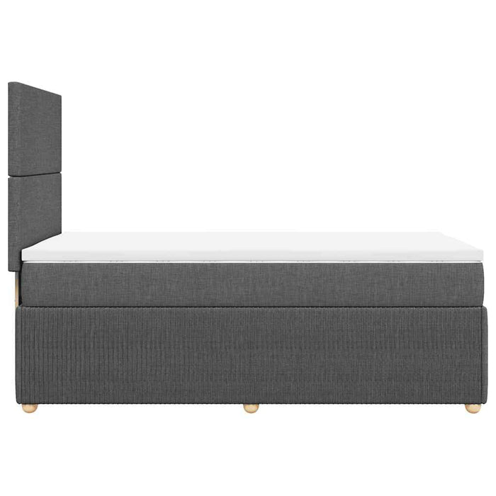 Pat box spring cu saltea, gri închis, 90x200 cm, textil - WALTI WALTI