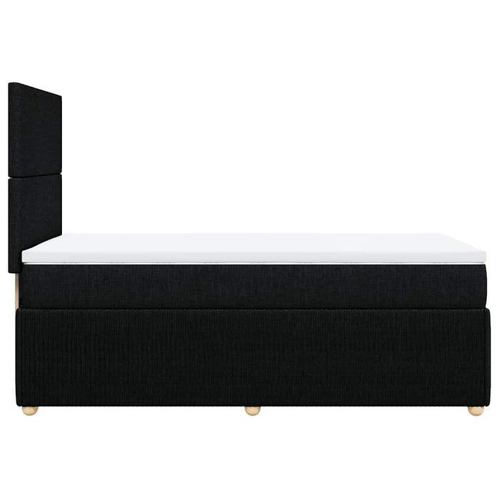 Pat box spring cu saltea, negru, 90x200 cm, textil - WALTI WALTI