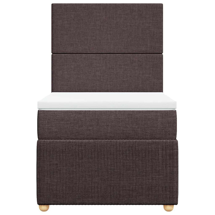 Pat box spring cu saltea, maro închis, 90x200 cm, textil - WALTI WALTI