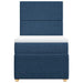 Pat box spring cu saltea, albastru, 90x200 cm, textil - WALTI WALTI