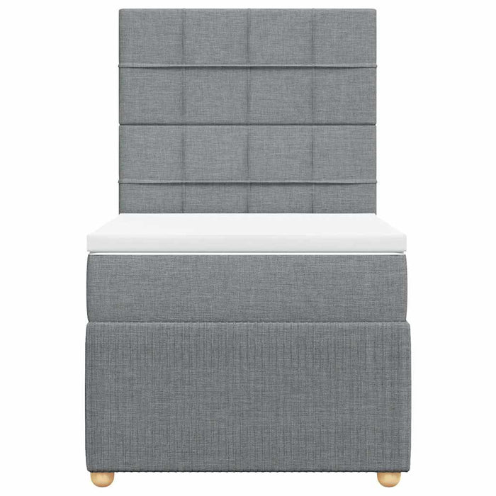 Pat box spring cu saltea, gri deschis, 90x200 cm, textil - WALTI WALTI