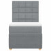 Pat box spring cu saltea, gri deschis, 90x200 cm, textil - WALTI WALTI