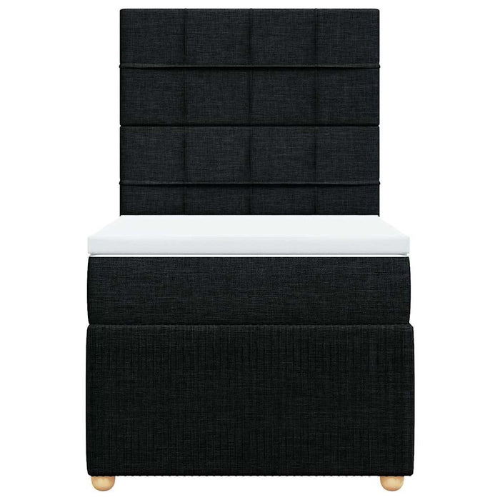 Pat box spring cu saltea, negru, 90x200 cm, textil - WALTI WALTI