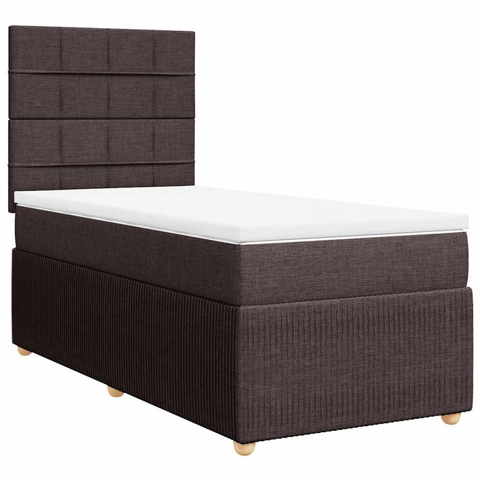 Pat box spring cu saltea, maro închis, 90x200 cm, textil - WALTI WALTI