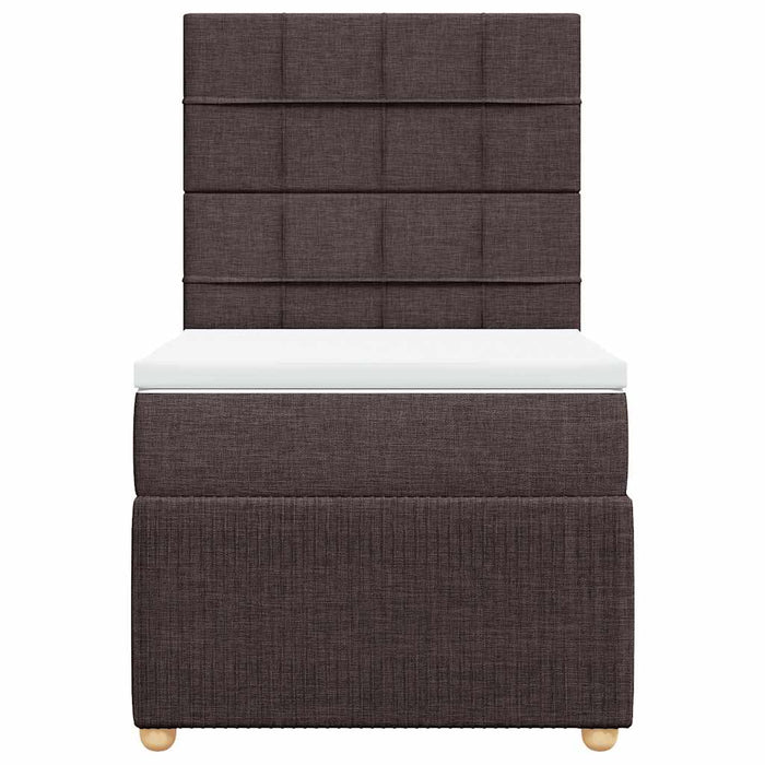 Pat box spring cu saltea, maro închis, 90x200 cm, textil - WALTI WALTI